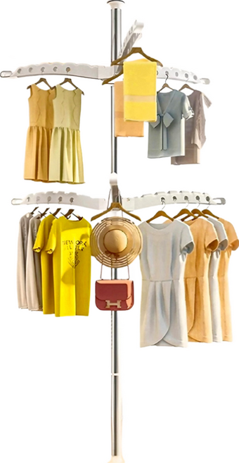 STYLE 格調 可旋轉曬衣頂天立地曬衣架, 白色