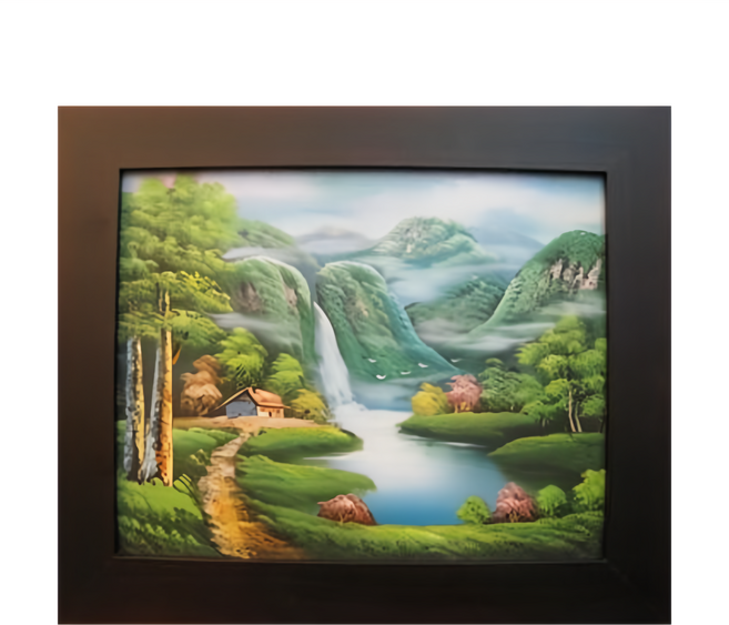 開運陶源 開運化煞 38 x 32cm, 山水畫, 1個