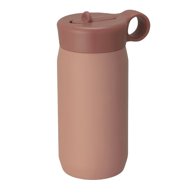 KINTO PLAY TUMBLER吸管保溫瓶, 霧粉色, 300ml, 1個