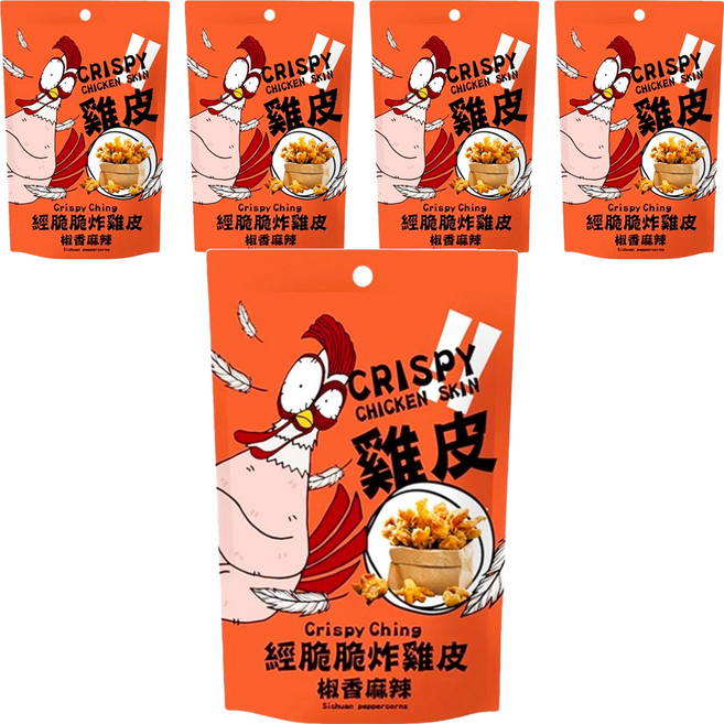 Crispy Ching 經脆脆 椒香麻辣炸雞皮, 30g, 5包