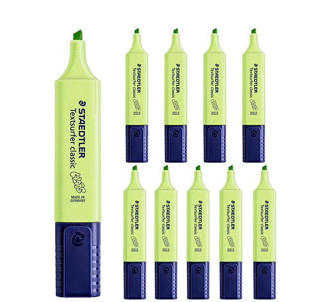 STAEDTLER 施德樓 Textsurfer classic 經典果凍色螢光筆 364 粉彩色萊姆綠, 淡黃綠色, 10支