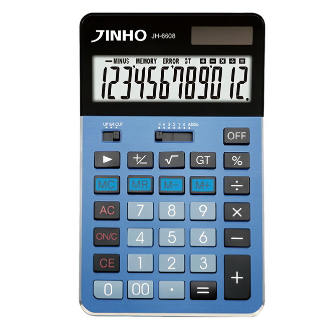 JINHO 京禾 JH-6608 12位元計算機, 藍色, 1台