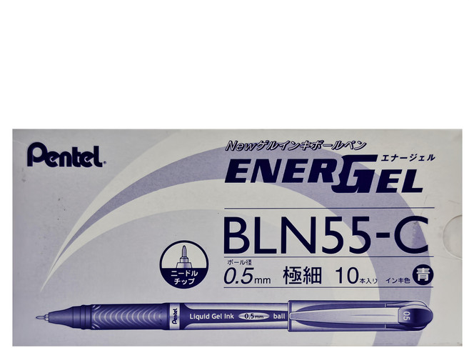 Pentel 飛龍文具 ENERGEL 極速鋼珠筆 0.5mm BLN55-C 10支, 藍色, 1盒