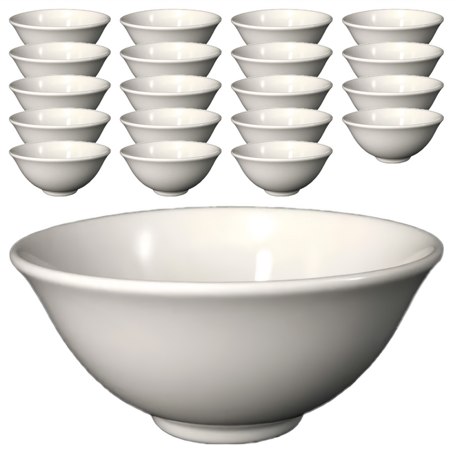 TATUNG 大同磁器 港式小湯碗 3.75吋, 白色, 20個