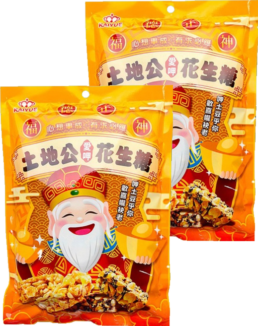 Chiao-E 巧益 土地公綜合花生糖 新版, 150g, 2包