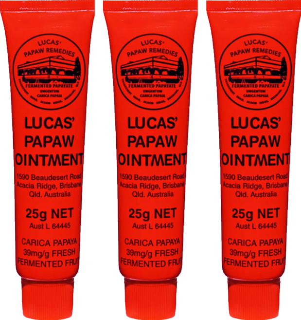 LUCAS' PAPAW REMEDIES 木瓜霜, 25g, 3條, CARICA PAPAYA