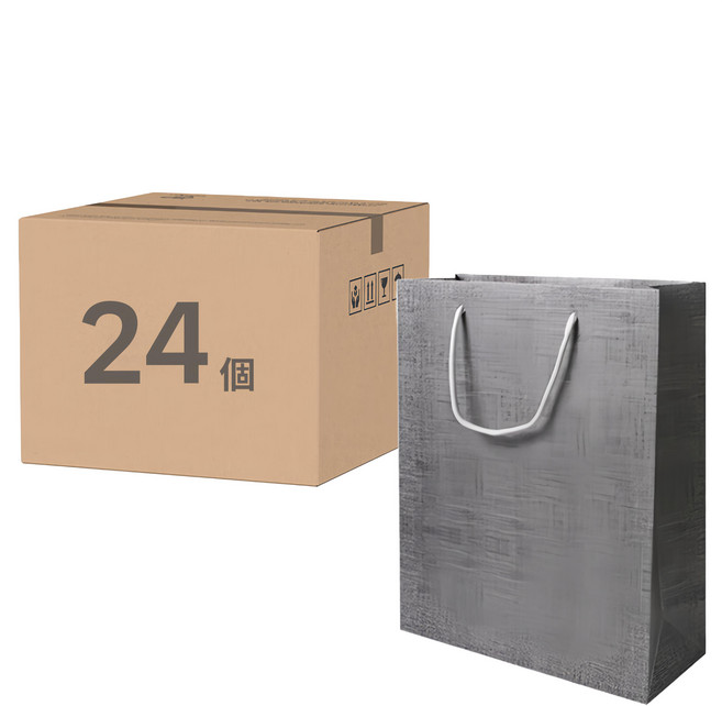 Lead home 素色仿窗簾布紋紙袋, 灰色, 24個