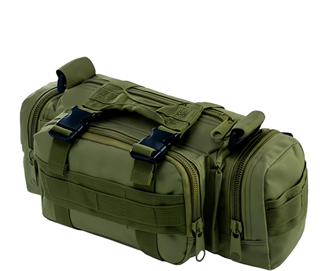 E.City 多功能3用帆布戰術包 23x15x9cm 重量約480g, 綠色, 1層, 1個