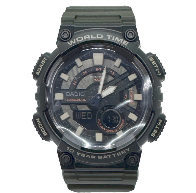 CASIO 卡西歐 悍將世界城市玩家雙顯運動錶 AEQ-110W-3