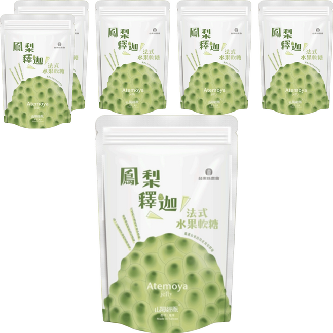 台東縣農會 法式水果軟糖 鳳梨釋迦口味, 100g, 6包