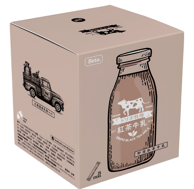 dripo ドリポ牧場紅茶 牛乳即溶飲品, 16g, 25包, 1盒