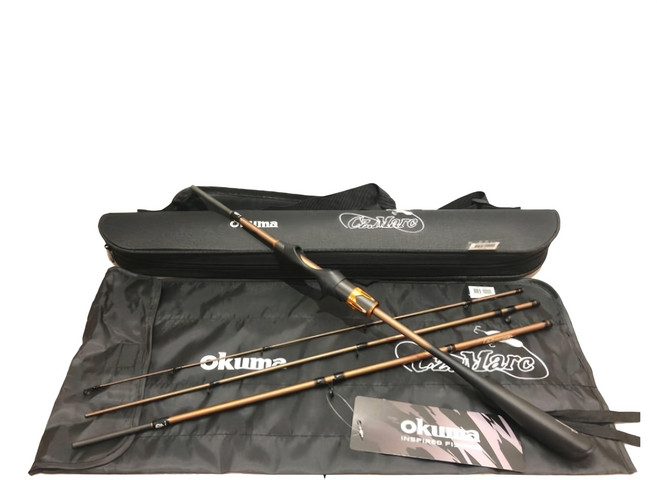 okuma 寶熊釣具 TRAVEL 遠征 瘋馬克 直柄 路亞竿, 黑色 + 金色