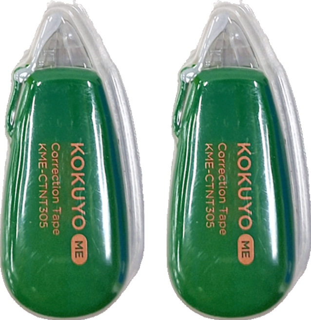 KOKUYO 國譽 ME 象牙白修正帶B罫 帶長6m 58 x 26 x 17mm, 蔥綠色, 2個