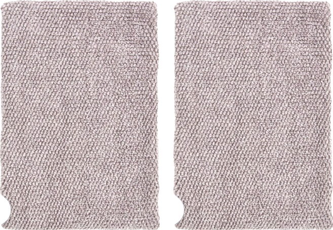 HOLA 和樂家居 查莉雙色紗竹纖維混紡風格毛巾 80 x 40 x 0.4cm 176g, 灰色, 2個