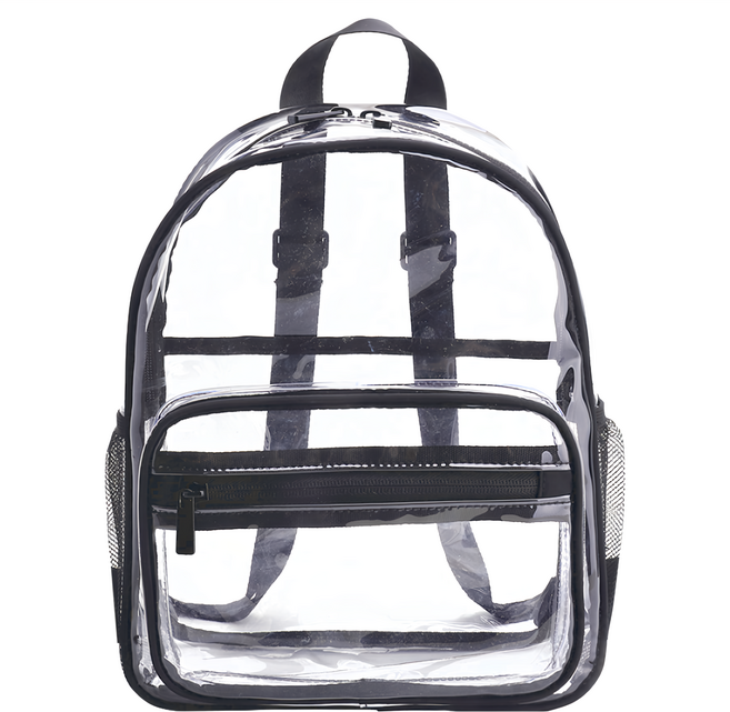 FLOWER MONACO 馬卡龍果凍包質感 PVC尼龍背包, 黑色