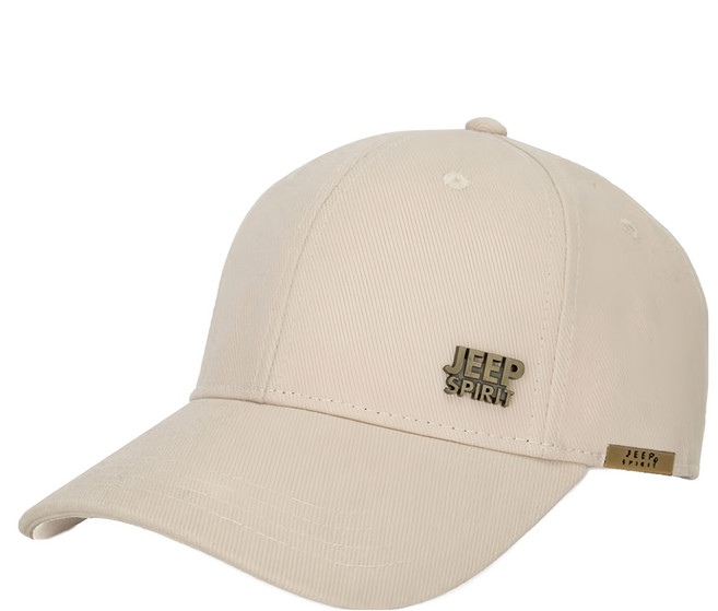 Jeep Spirit 休閒時尚簡約Logo基本款棒球帽 象牙白, 1個