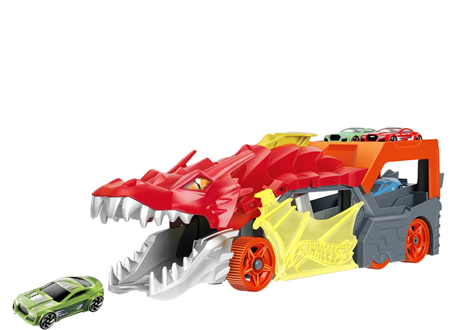 Hot WHeeLs 風火輪 噴火龍發射車 可連接軌道 3歲以上, 多色, 1盒