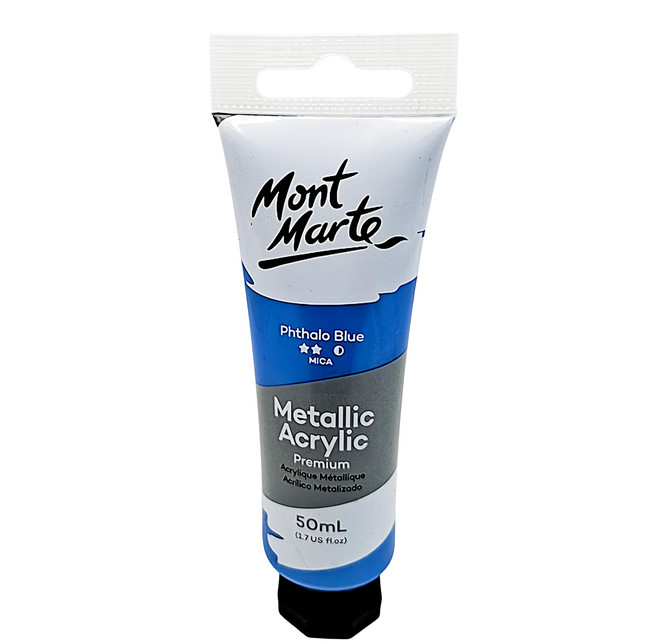 Mont Marte 蒙瑪特 50ml金屬色壓克力-金屬藍 PMMT5005, 50ml, 1個