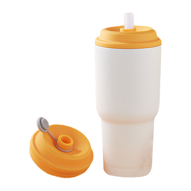 YCCT 速吸杯二代 陶瓷層內膽, 香橙黃, 900ml, 1個