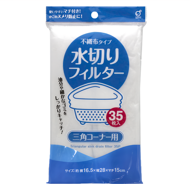 廚房水槽排水口不織布濾水網 三角專用, 35個, 1包