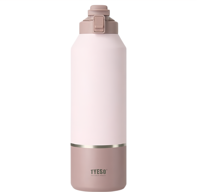 TYESO 泰碩 便攜彈蓋保溫瓶, 撞色咖, 1個, 1.2L