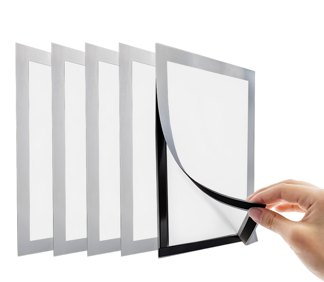 애드라벨 부착형 무타공 자석 게시판 꽂이판 알림판 안내판 5개 묶음