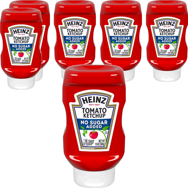 Heinz 亨氏 無加糖蕃茄醬 美國原裝進口, 369g, 6瓶