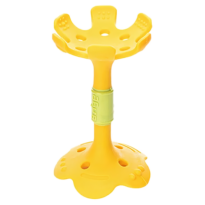 Ange 嘴唇訓練固齒器 可愛小花ST 柔軟TPR材質 多重紋理, 黃色, 1個