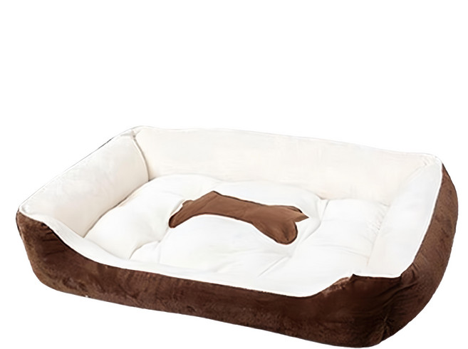 萌貝貝 四季通用 超柔軟加厚寵物床, 米色, 1個