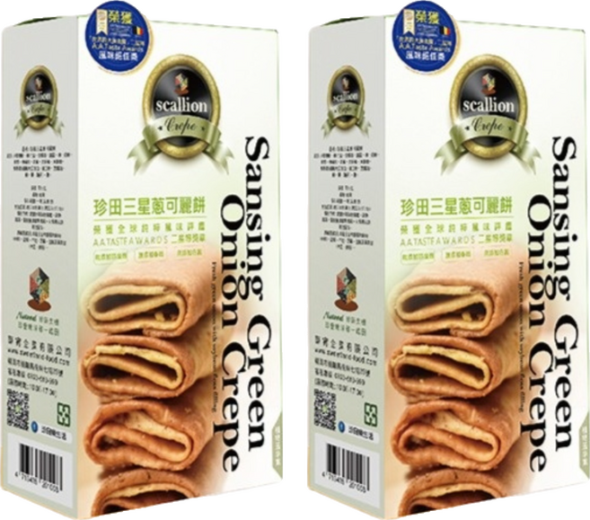 珍田生機 三星蔥可麗餅, 72g, 2盒