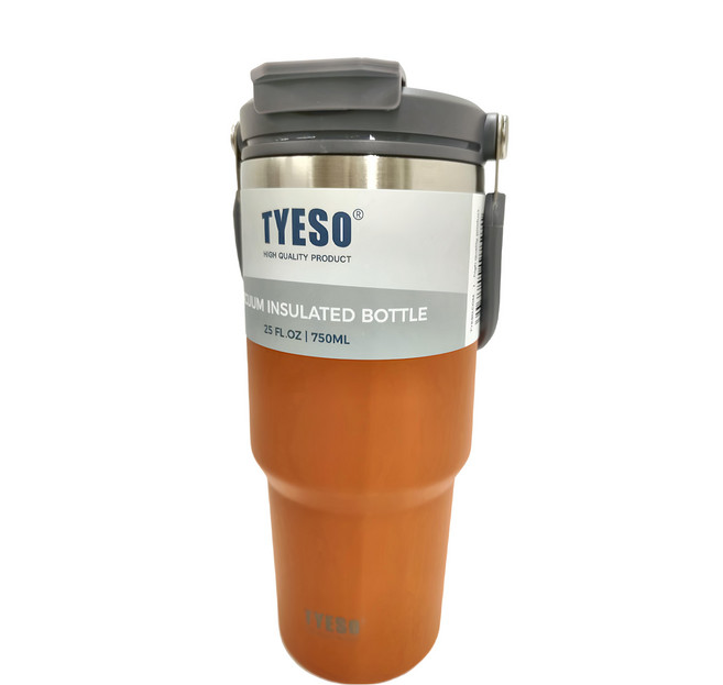 TYESO 泰碩 手提304不銹鋼水杯, 橙色, 1個, 750ml