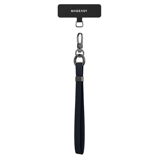 MAGEASY Wrist Strap 手腕掛繩 + 掛繩片組 15mm, 極簡藍, 1組