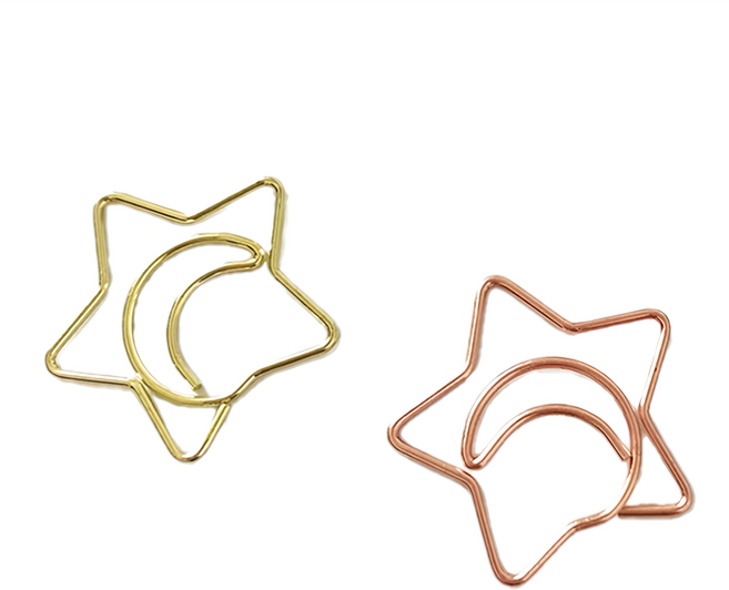 JDS 星星月亮型迴紋針 398422 顏色混合 32g, 30個, 1組