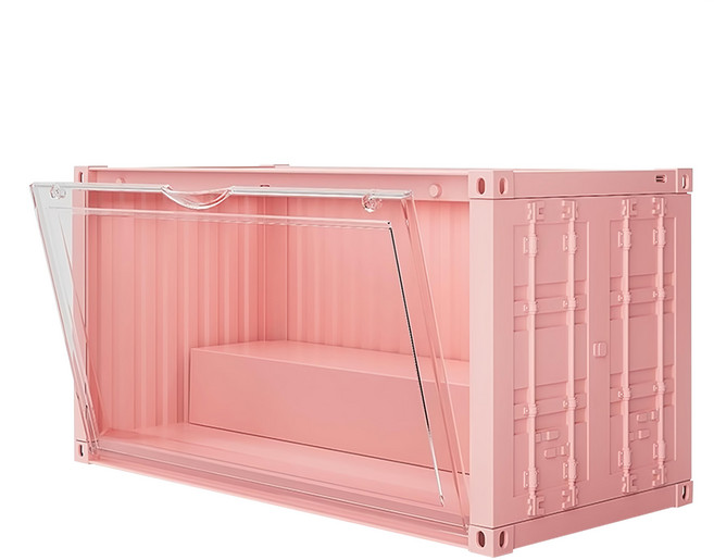 KOLKO 克魯克家居 極炫貨櫃公仔展示盒 A0167-3 蜜桃粉, 1個