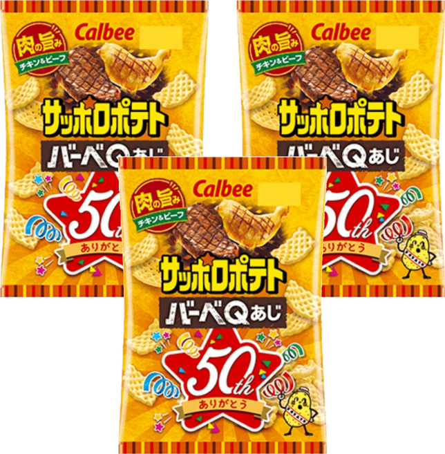 Calbee 卡樂比 Sapporo Potato BBQ風味餅, 72g, 3包