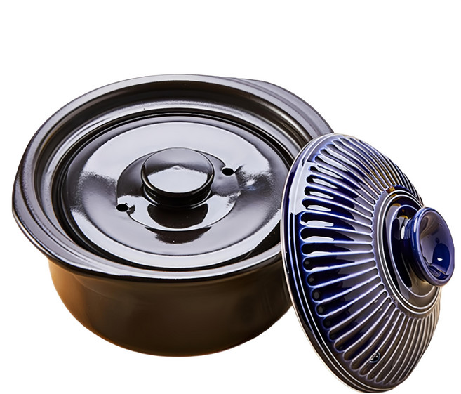 SAJI 佐治陶器 2合炊飯鍋 菊花系列 日本製 1.2L, 19.5cm, 深藍色, 1個