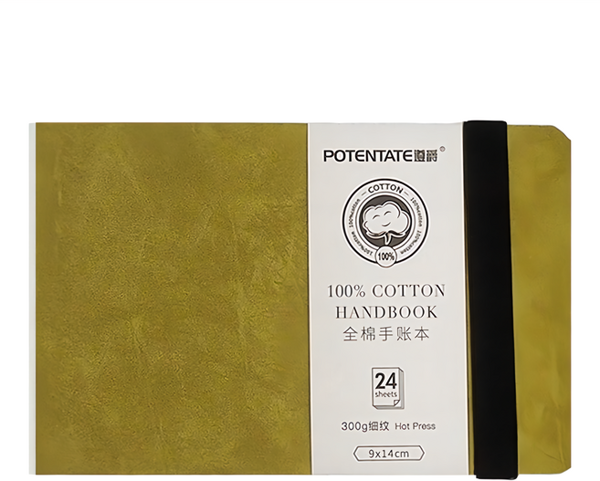 POTENTATE 遵爵 全棉手帳本 Z4921563B, 9 x 14cm, 1本, 綠色