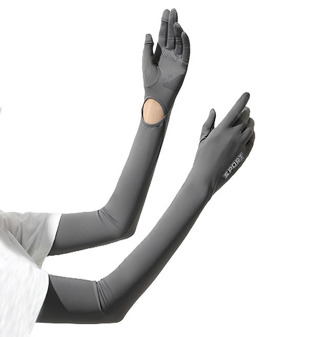 Reddot 紅點生活 加長冰絲全能防曬手袖套, 深灰色, 1雙