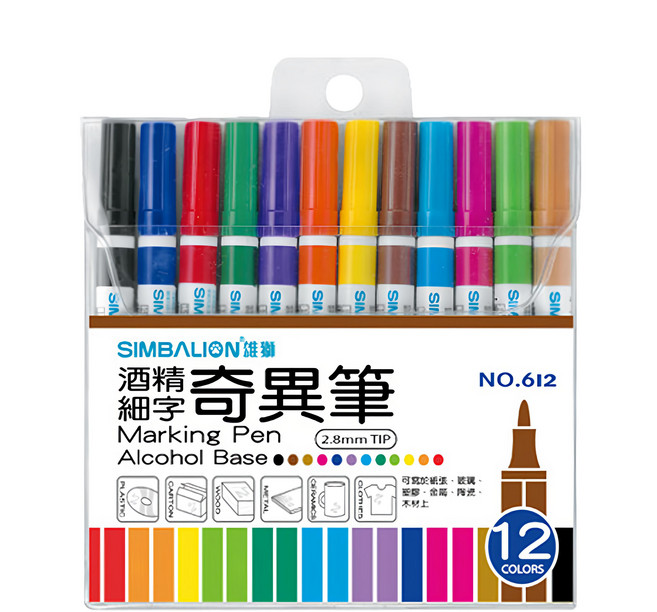 SIMBALION 雄獅 細字奇異筆 612, 綜合色, 1組