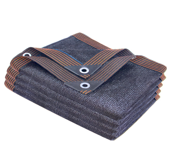 德利生活 16針網狀遮陽網 包邊打孔 懸掛方便, 黑色