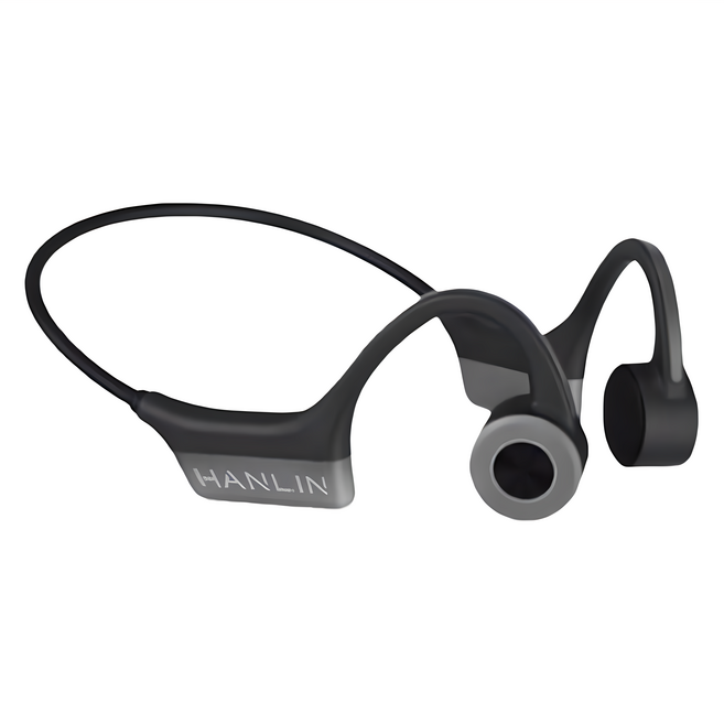 HANLIN 藍牙5.3骨傳導運動耳機 8HR續航 IP67防水等級 Hi-Fi立體聲, BTBS01, 黑色
