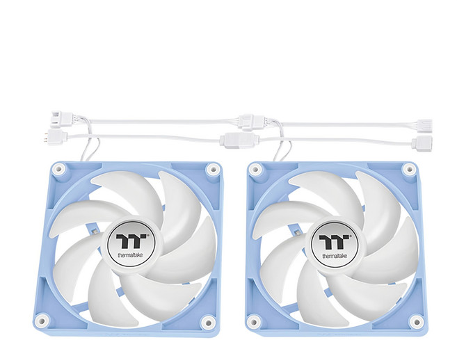 thermaltake 曜越 CT120 ARGB 正轉 模組化線材設計, CL-F202-PL12BU-A, 藍色, 2個