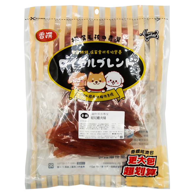 香饌 寵物犬零食 經濟包, 1個, 410g, 細切雞肉絲