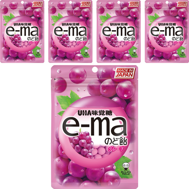 e-ma UHA 味覺糖 葡萄味, 50g, 5包