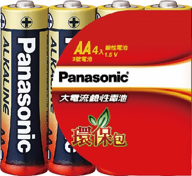 Panasonic 台灣公司貨 大電流鹼性電池 3號, 4顆, 1組