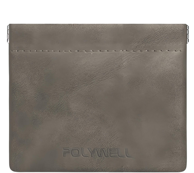 POLYWELL 寶利威爾 彈片收納包 絨布 PW15-T65-0813 15 x 11.5cm, 深灰色, 1個
