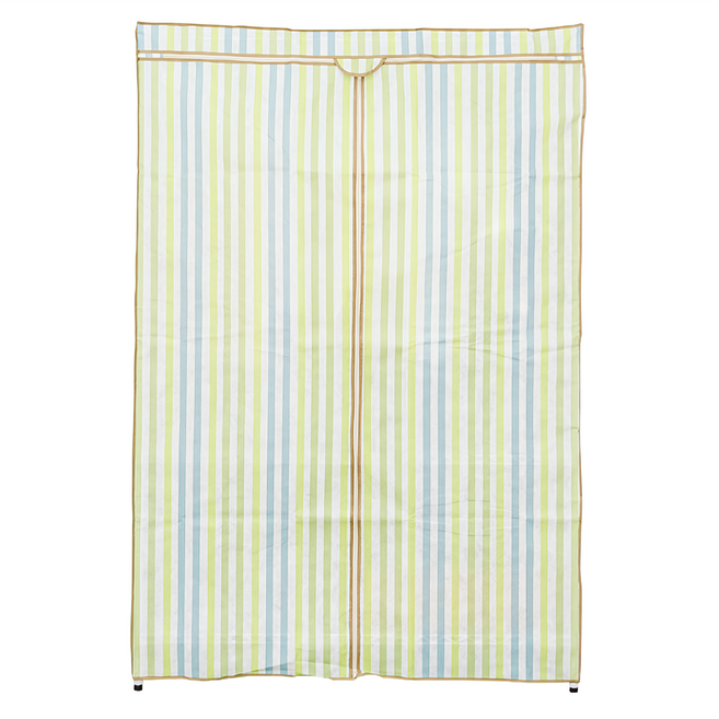 dayneeds 日需百備 三層單桿衣櫥 + 防塵布套 輕型, 白色直條紋