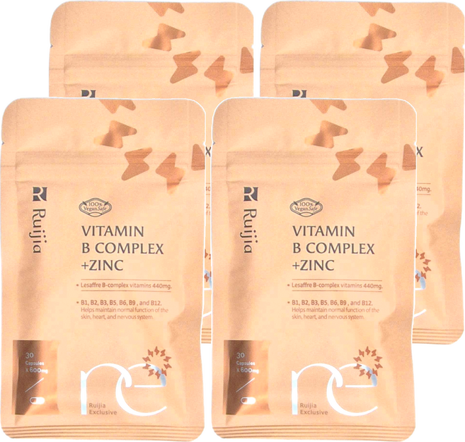 Ruijia 露奇亞 天然酵母B群 + 鋅, 18g, 30顆, 4包