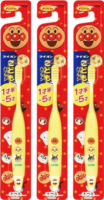 KODOMO 台灣公司貨 麵包超人牙刷 1.5-5歲, 3個, 顏色隨機, 1支