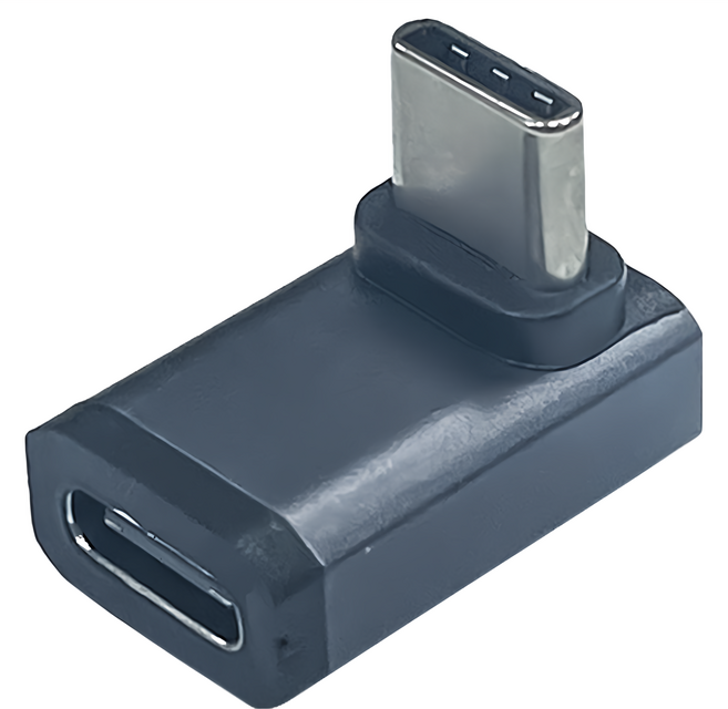 WU USB4 Type C 立體彎轉接頭 40G急速傳輸 60W超級快充 8K視覺饗宴, 黑色, 1個